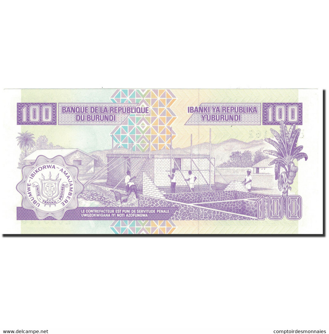 Billet, Burundi, 100 Francs, 1993, 1993-10-01, KM:37a, SPL+ - Burundi