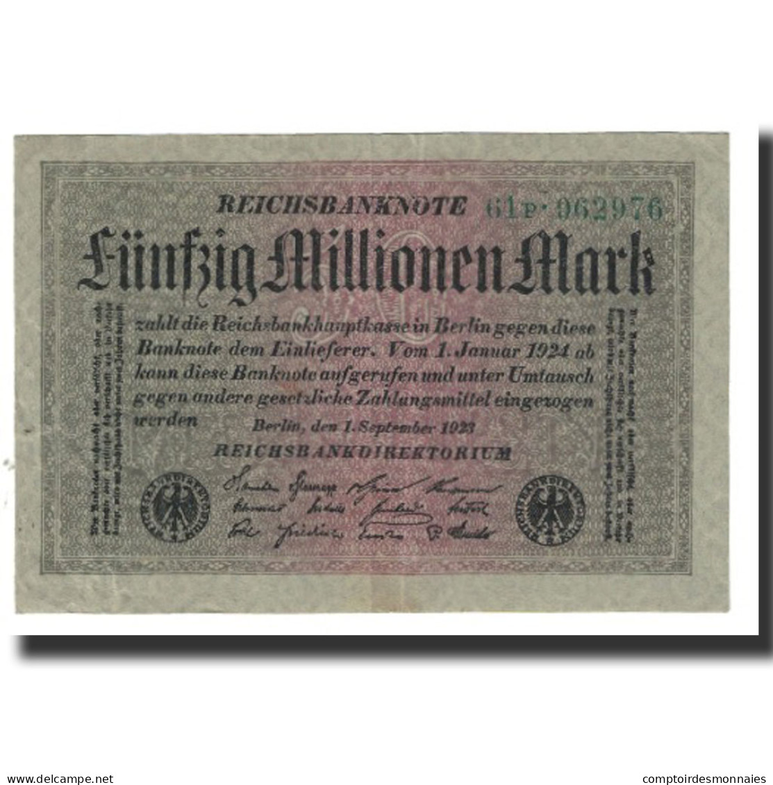 Billet, Allemagne, 50 Millionen Mark, 1923, 1923-09-01, KM:109a, TTB - 50 Millionen Mark