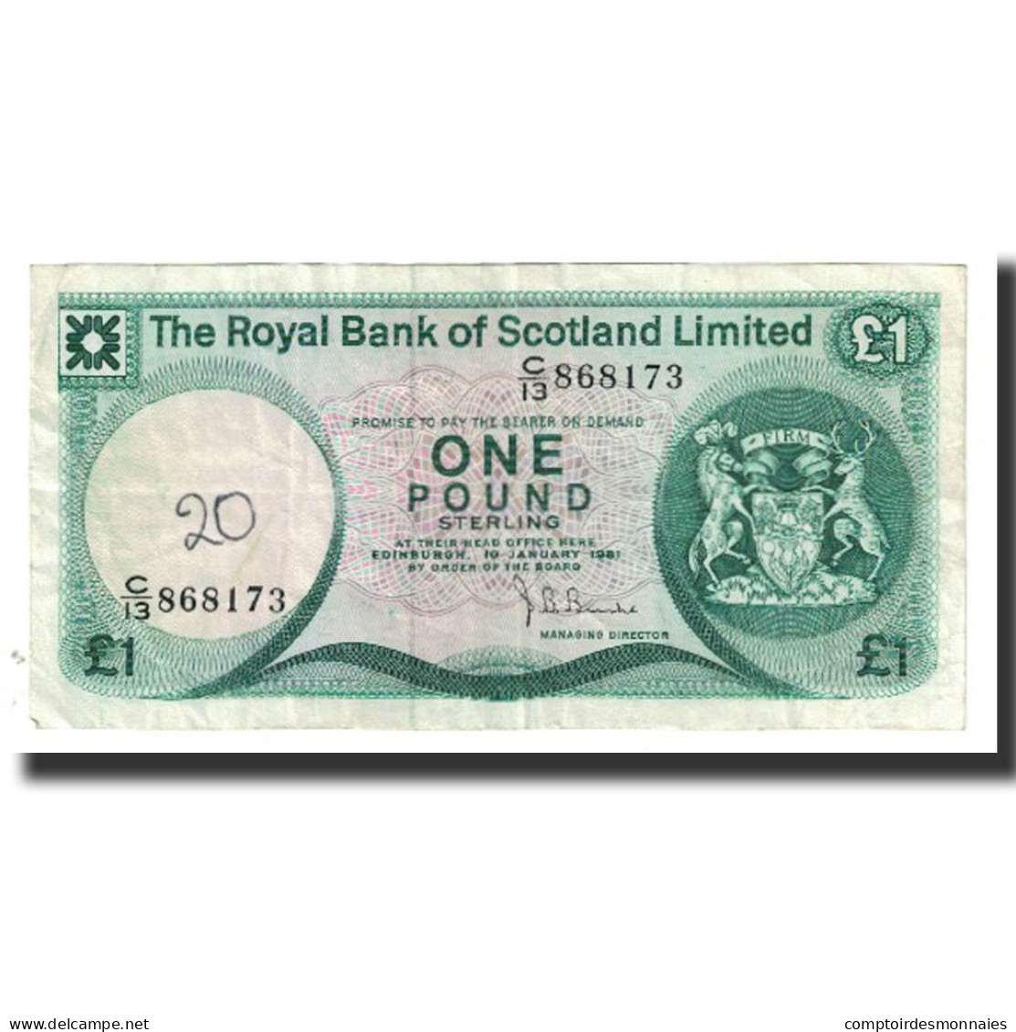 Billet, Scotland, 1 Pound, 1981, 1981-01-10, KM:336a, TTB - 1 Pond