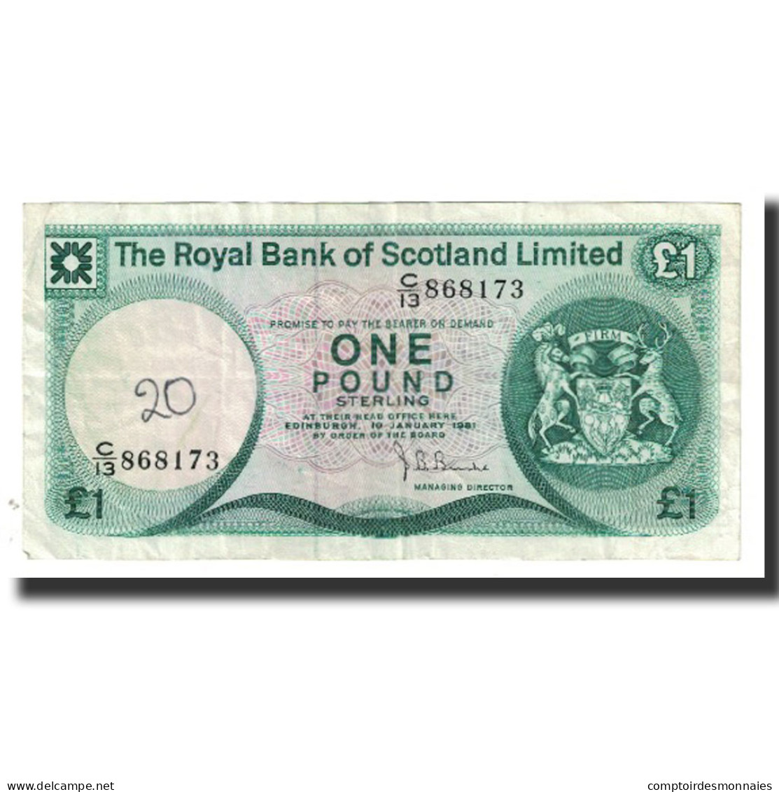 Billet, Scotland, 1 Pound, 1981, 1981-01-10, KM:336a, TTB - 1 Pound