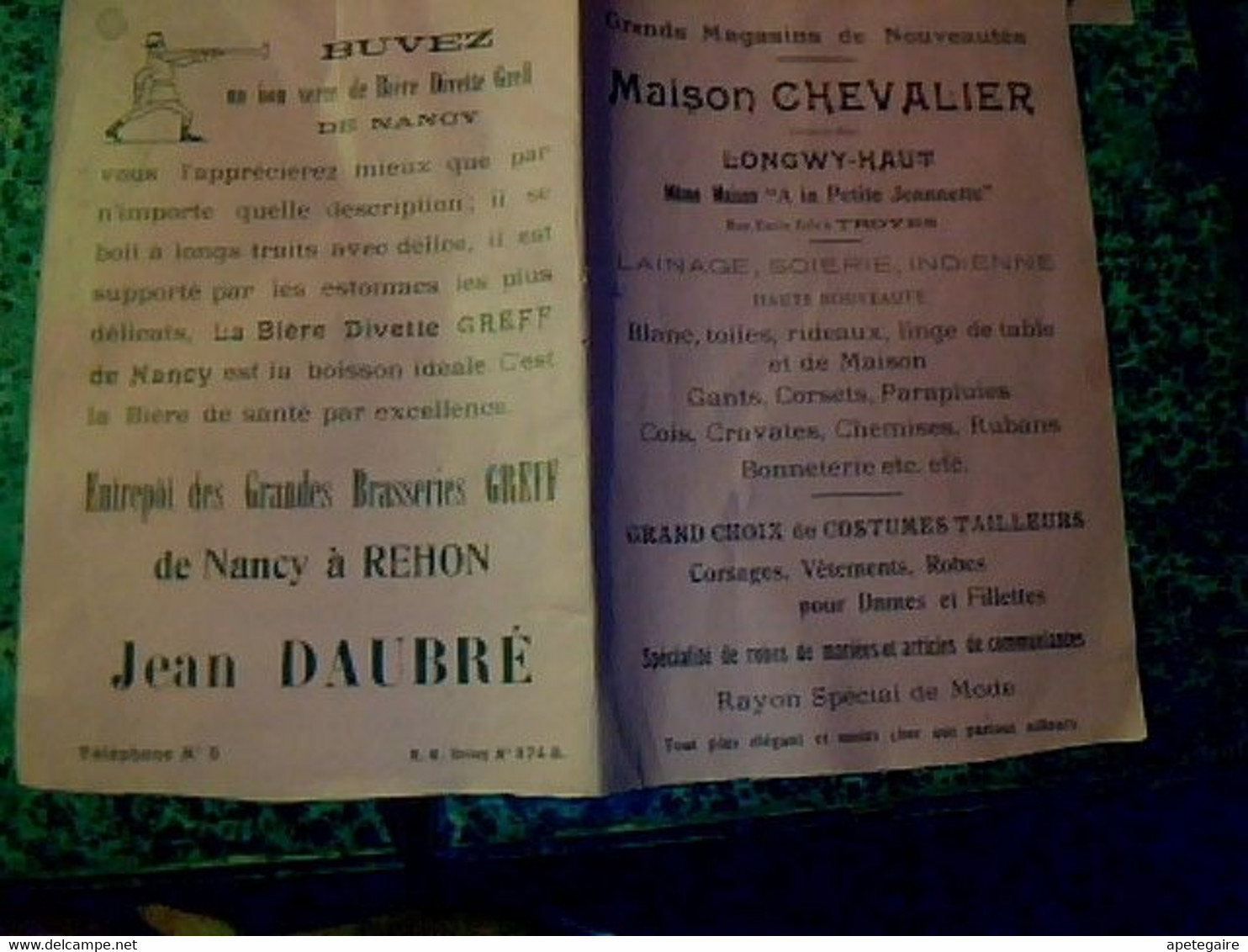 Vieux Papier Publicité Dépliant 2 Pages Différents Commerces Et Enseignes De Longwy - Haut Année?? - Publicidad