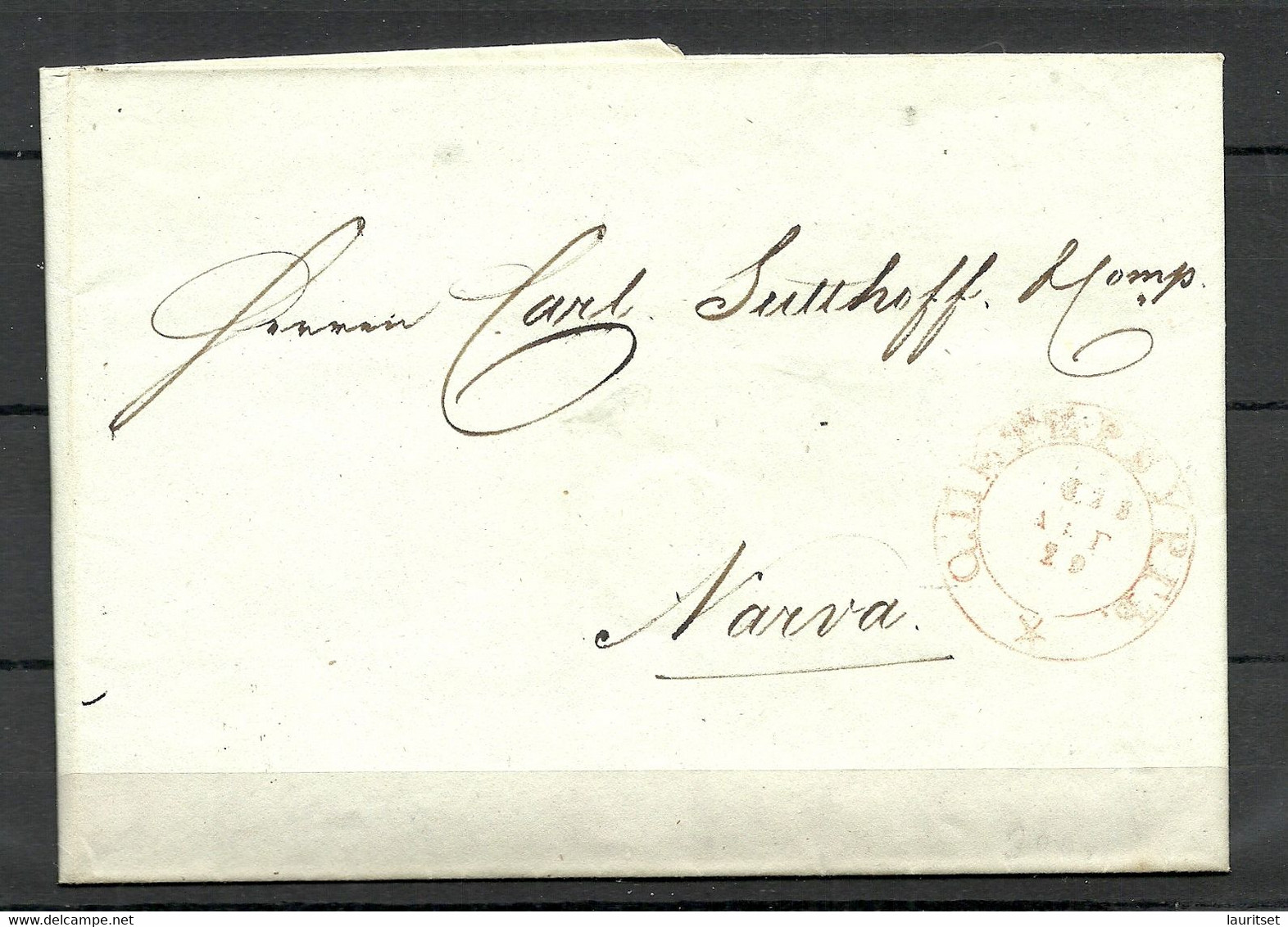 RUSSIA Russland 1828 Cover From ST. PETERSBURG To Narva Estonia Estland - ...-1857 Vorphilatelie