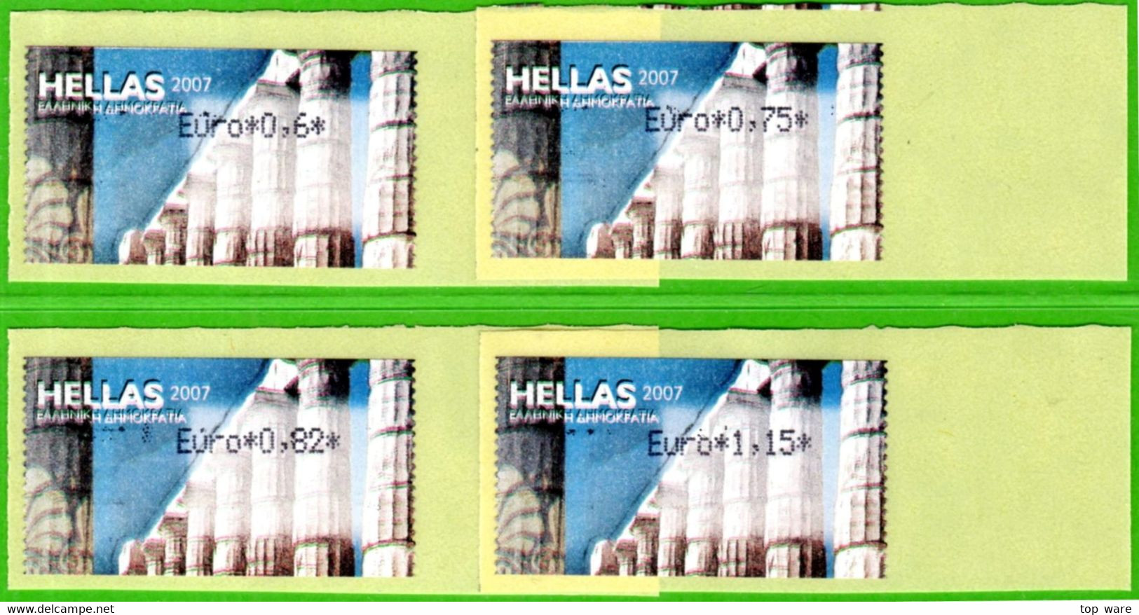 Greece Griechenland HELLAS ATM 23 Temple Colums * Black * Set 0,6-0,75-0,82-1,15 MNH * Frama Etiquetas Automatenmarken - Automatenmarken [ATM]