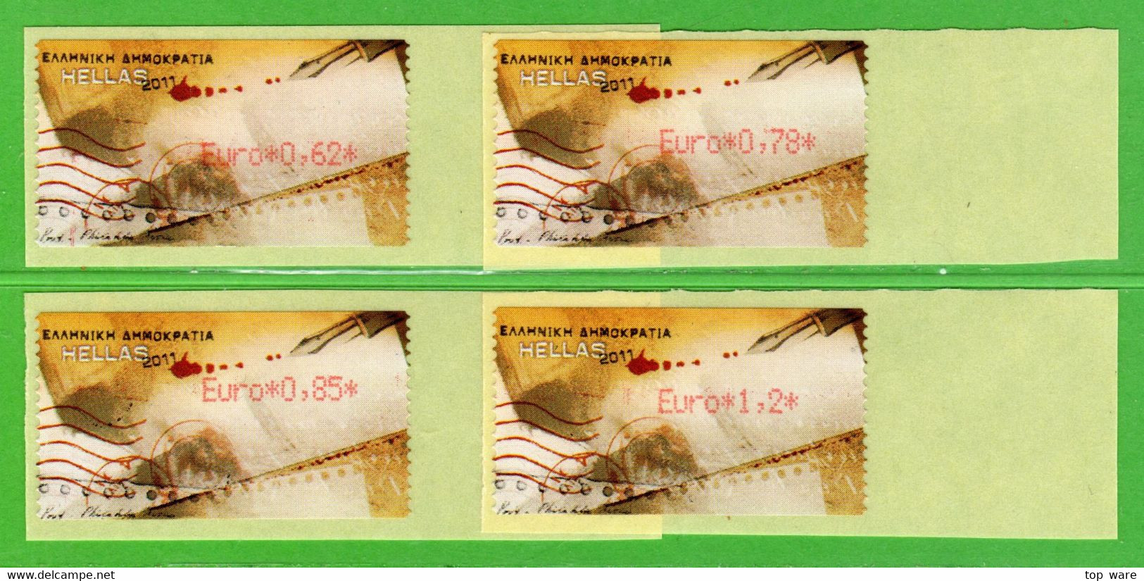 Greece Griechenland HELLAS ATM 24 Letter * Red * Set 0,62-0,78-0,85-1,2 MNH * Frama Etiquetas Automatenmarken - Automaatzegels [ATM]