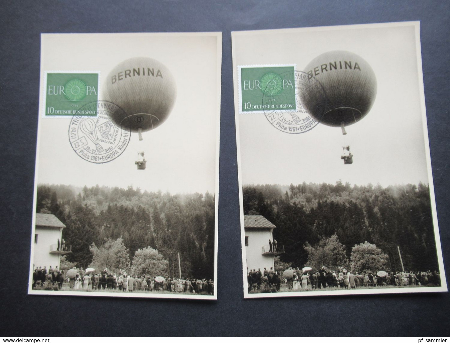 BRD 1950er / 60er Jahre Belegeposten Ballonpost 19 PK / Sonder PK / Motive mit vielen Stempeln und Vermerken!