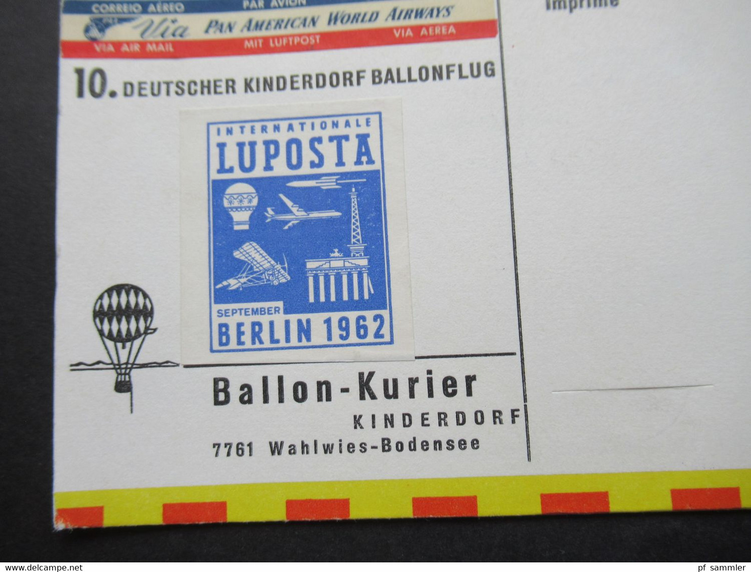 BRD 1950er / 60er Jahre Belegeposten Ballonpost 19 PK / Sonder PK / Motive mit vielen Stempeln und Vermerken!