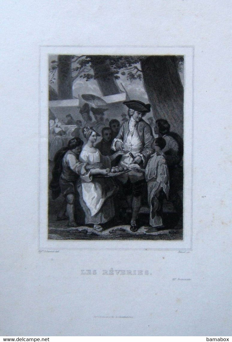 GRAVURE (v. 1860) Les Rêveries, FRANCE - Prints & Engravings