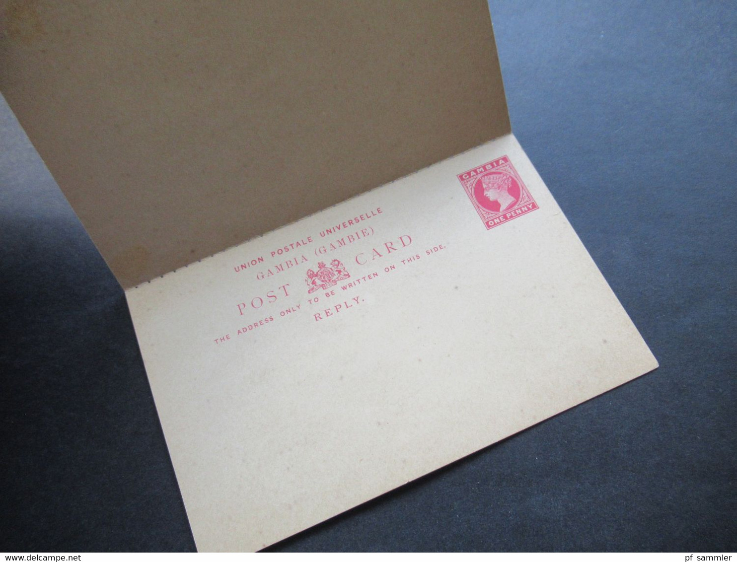 Post Card Gambia um 1888 Ganzsachen / Stationary 3 Stück davon 1x Doppelkarte alle ungebraucht