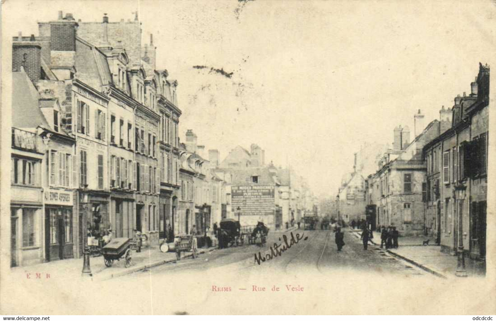 REIMS  Rue De Vesle Animée Pionnière RV - Reims