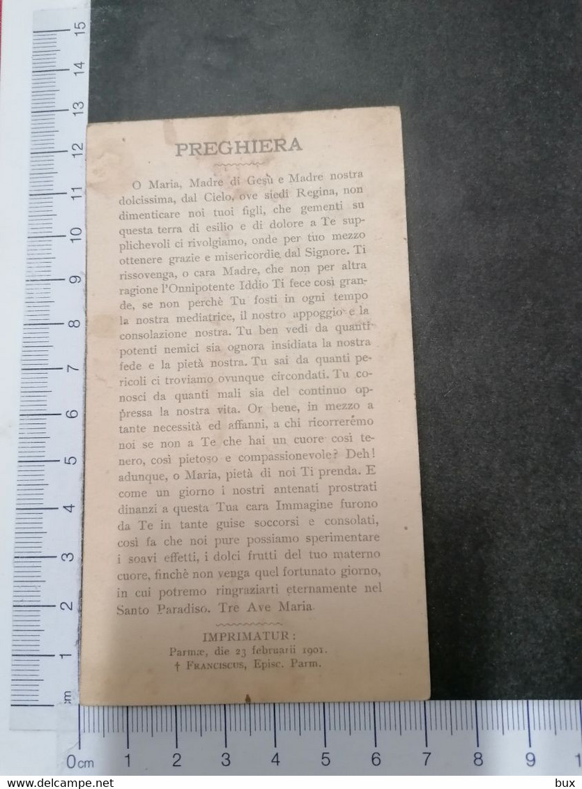 MAGGIO 1901 SIGNORA DELLA STECCATA PARMA  ANCIEN  ANTICO  SANTINO HOLY CARD  IMAGE  PIEUSE    SAINT  Holycard   HEILIG - Santini
