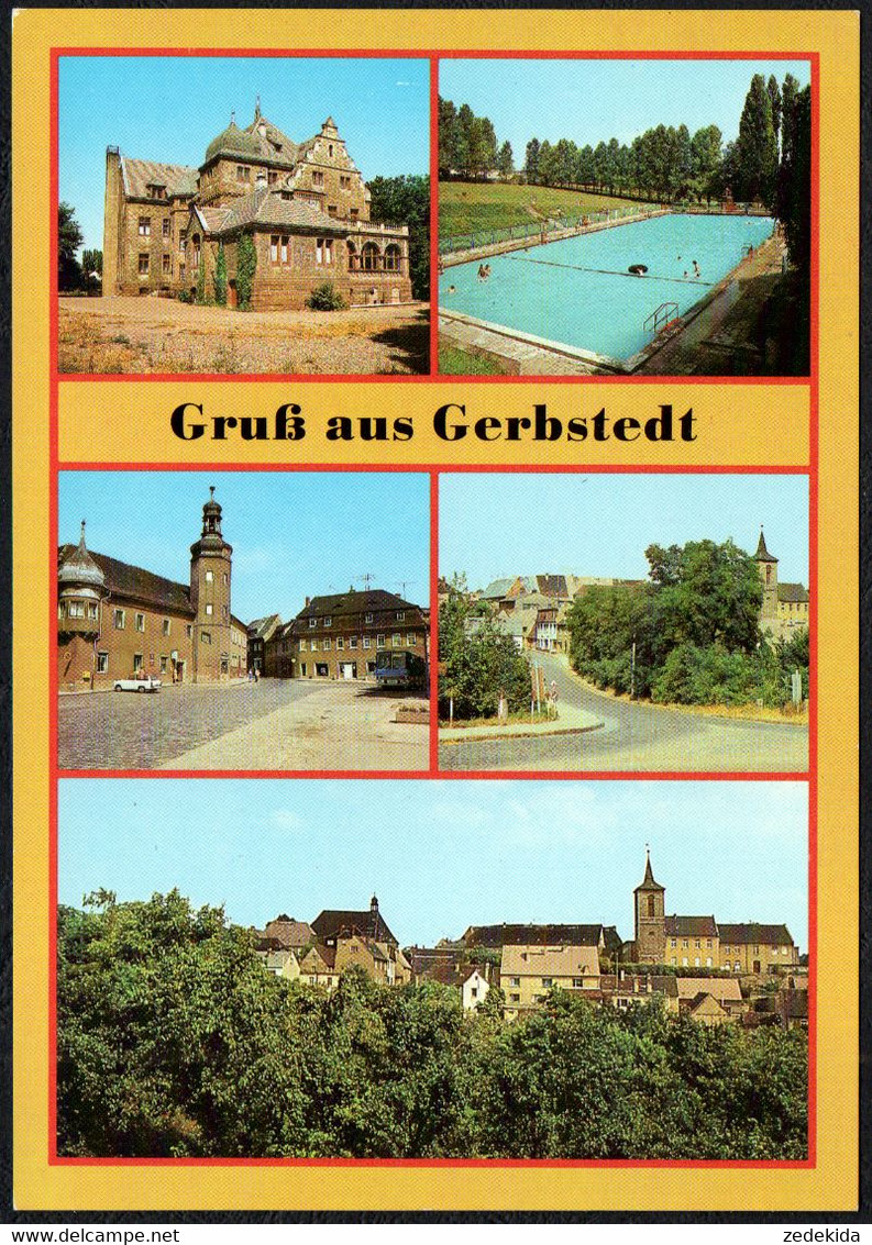 F3634 - TOP Gerbstedt Freibad Kulturhaus Fritz Himpel Markt - Bild Und Heimat Reichenbach - Gerbstedt