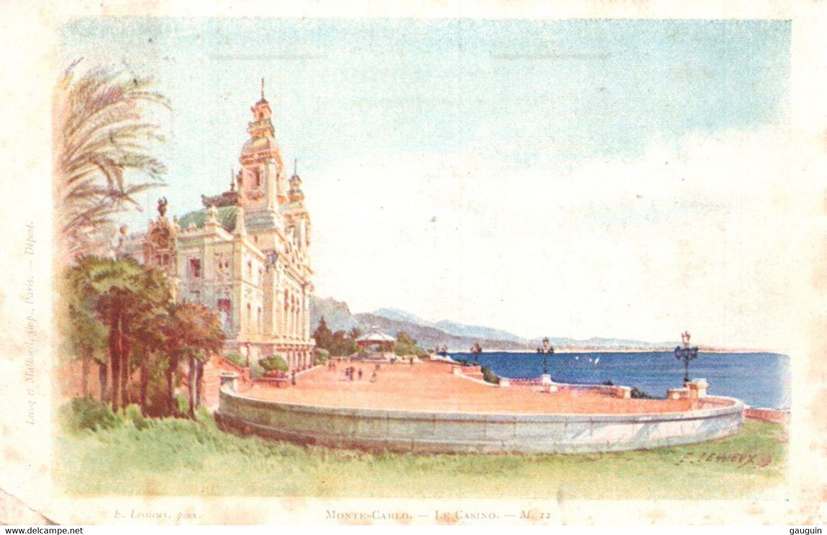 CPA - MONTÉ-CARLO - Le Casino ... Illustration E.LESSIEUX - Edition Lecoq & Mathorel - Terraces