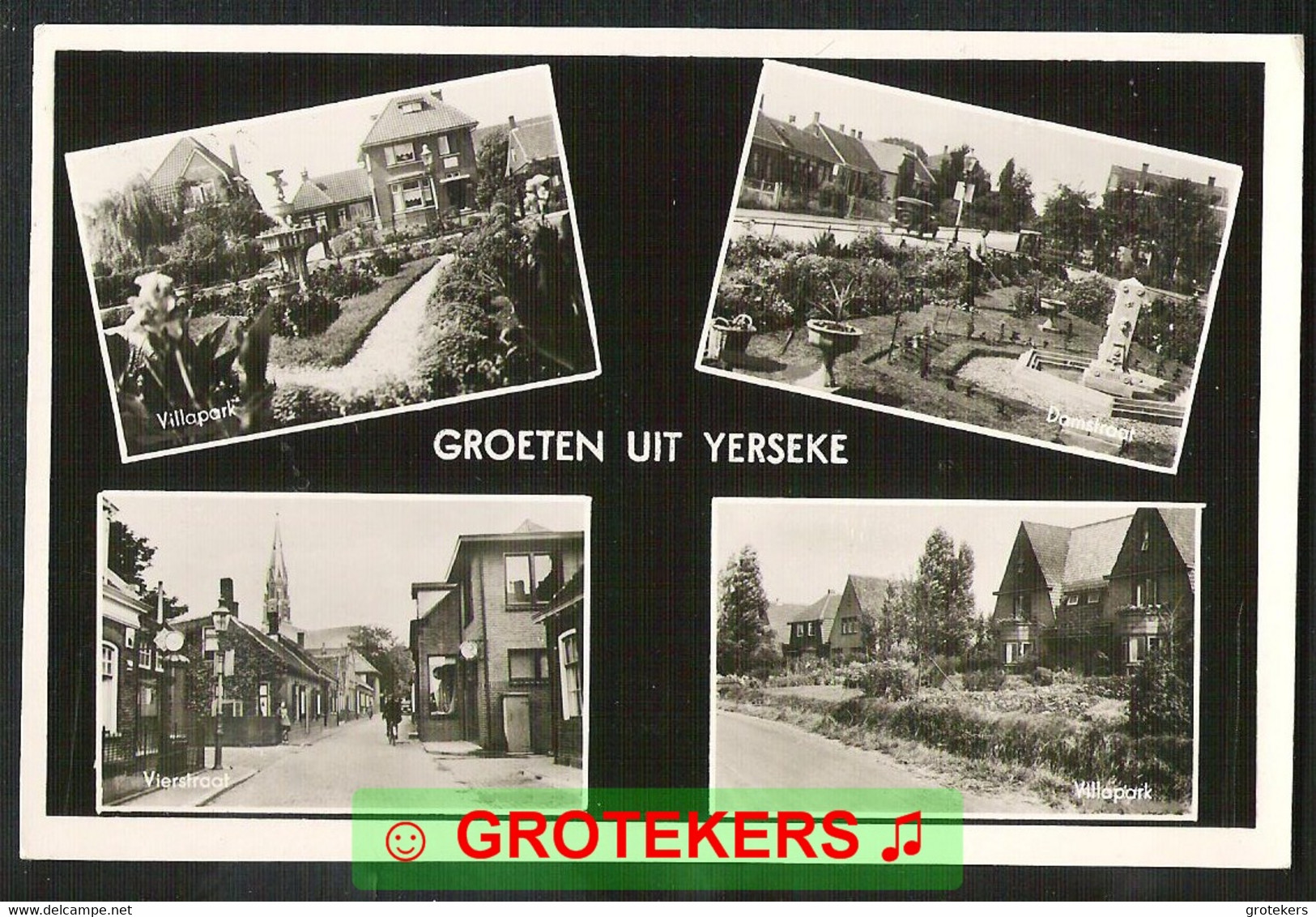 YERSEKE Groeten Uit 4-luik 1949  Met Vierstraat Damstraat En Villapark - Yerseke