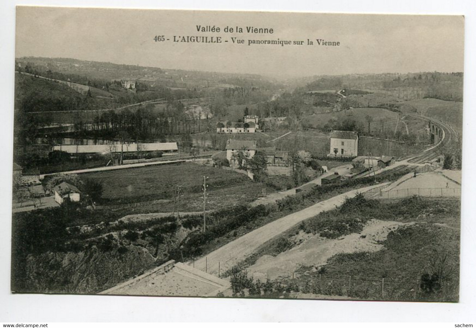 87 L'AIGUILLE Vue Large Du Village Sur La Vienne écrite En 1913  D07 2020 - Sonstige & Ohne Zuordnung