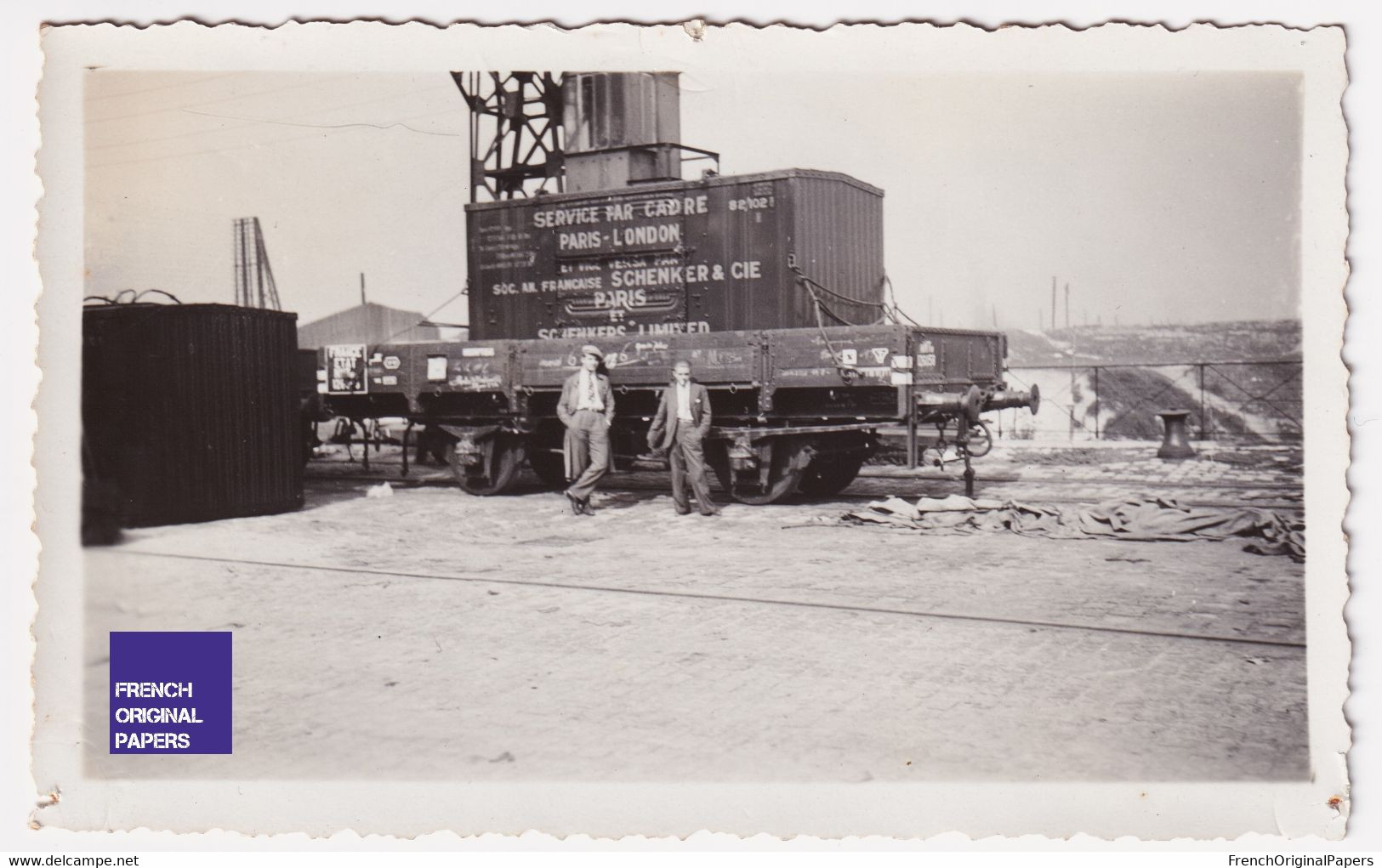 Gare De Rouen Martainville Photo Animée 1934 11x6cm Marchandise Wagon Train Container Paris London Schenker Port A55-51 - Luoghi