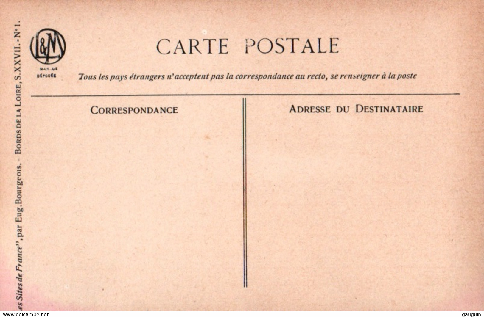 CPA - ILLUSTRATEUR Eug.BOURGEOIS - Série N°27 Complète 5 CP avec pochette Bords de Loire ...Edition Lecoq Cie