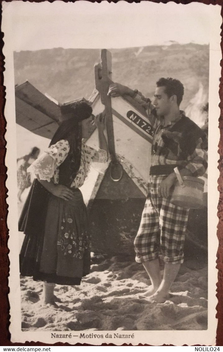 Cp - Photo, PORTUGAL, NAZARÉ, MOTIVOS DA NAZARÉ, Couple , Pêcheur, Bâteau, écrite,éd Agencia Vieira - Leiria