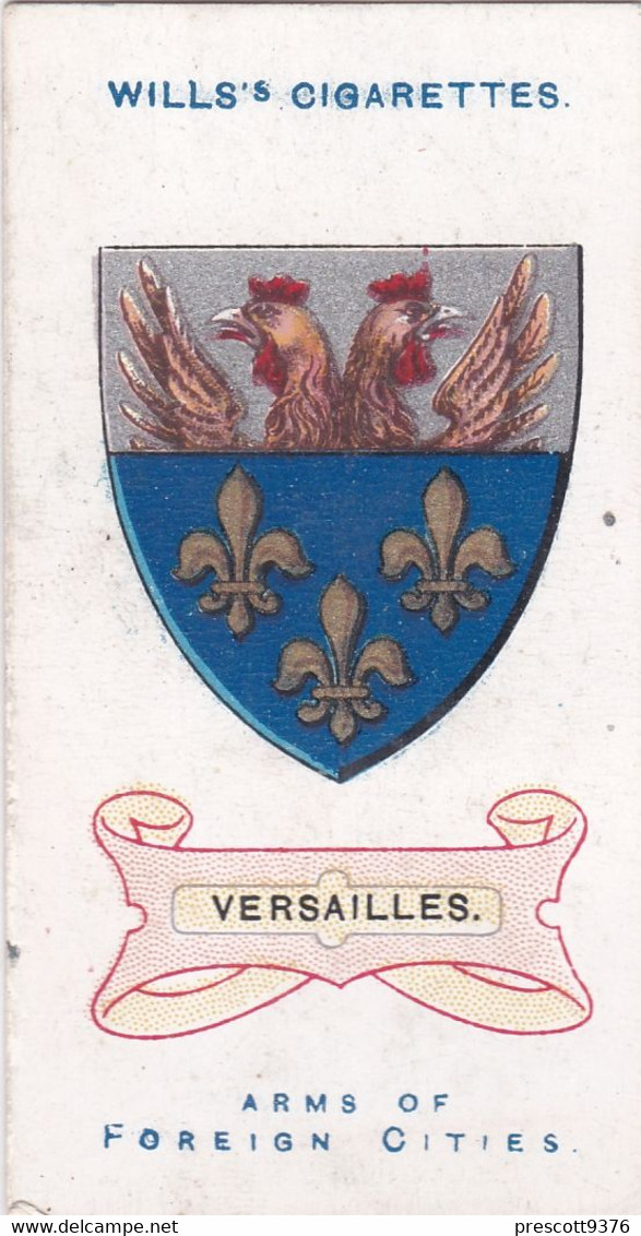 37 Versailles   -  Arms Of Foreign Cities - 1912 - Wills Cigarette Cards - Original  - Antique - Player's
