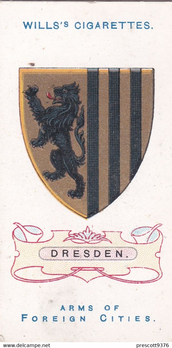 31 Dresden -  Arms Of Foreign Cities - 1912 - Wills Cigarette Cards - Original  - Antique - Player's