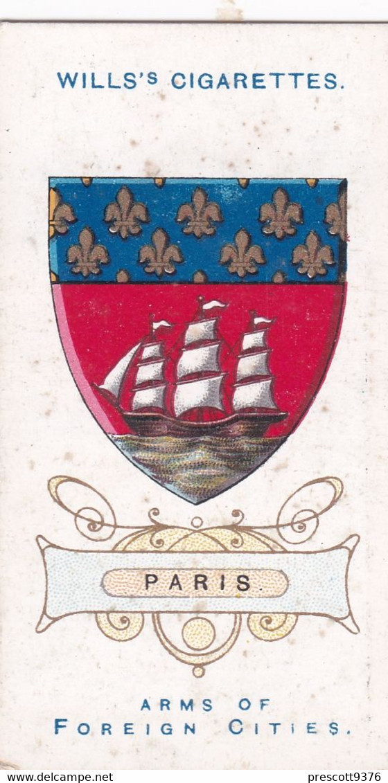32 Paris -  Arms Of Foreign Cities - 1912 - Wills Cigarette Cards - Original  - Antique - Player's