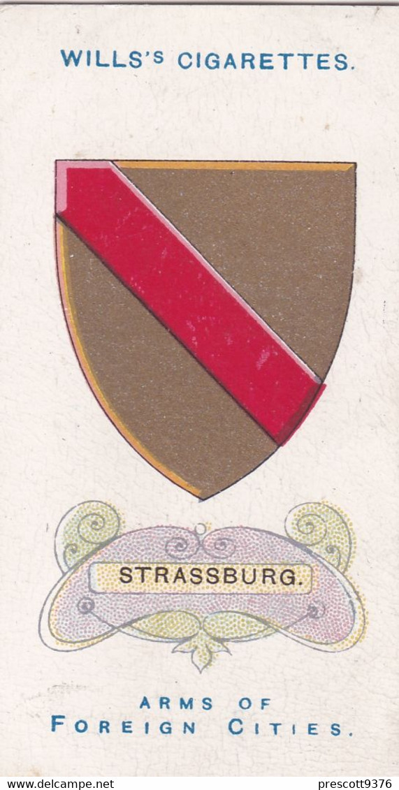13 Strasberg  -  Arms Of Foreign Cities - 1912 - Wills Cigarette Cards - Original  - Antique - Player's