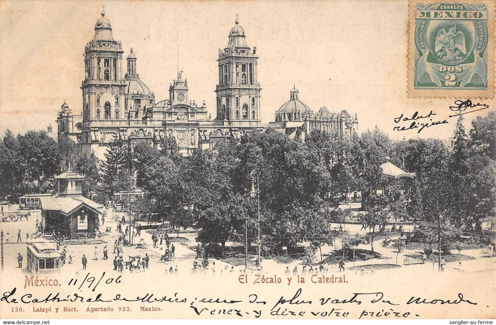 CPA MEXIQUE MEXICO EL ZOCALO Y LA CATEDRAL - Mexique