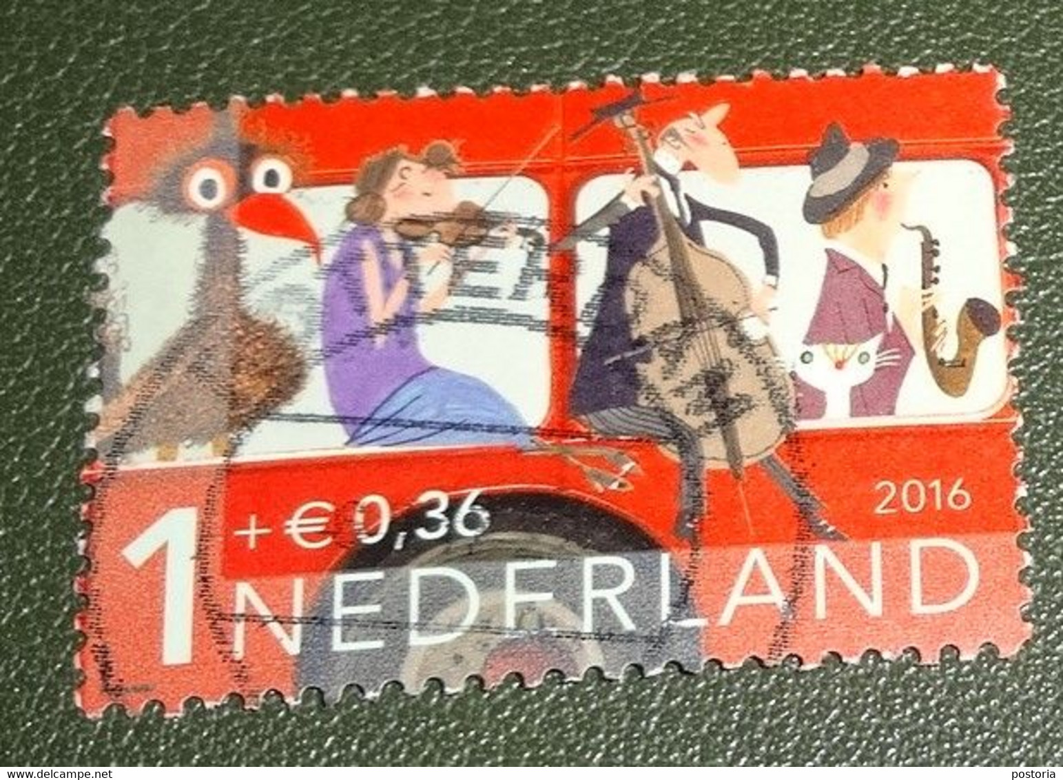 Nederland - NVPH - 3473 D - 2016 - Gebruikt - Cancelled - Kinderzegels - Man Met Contrabas - Gebruikt