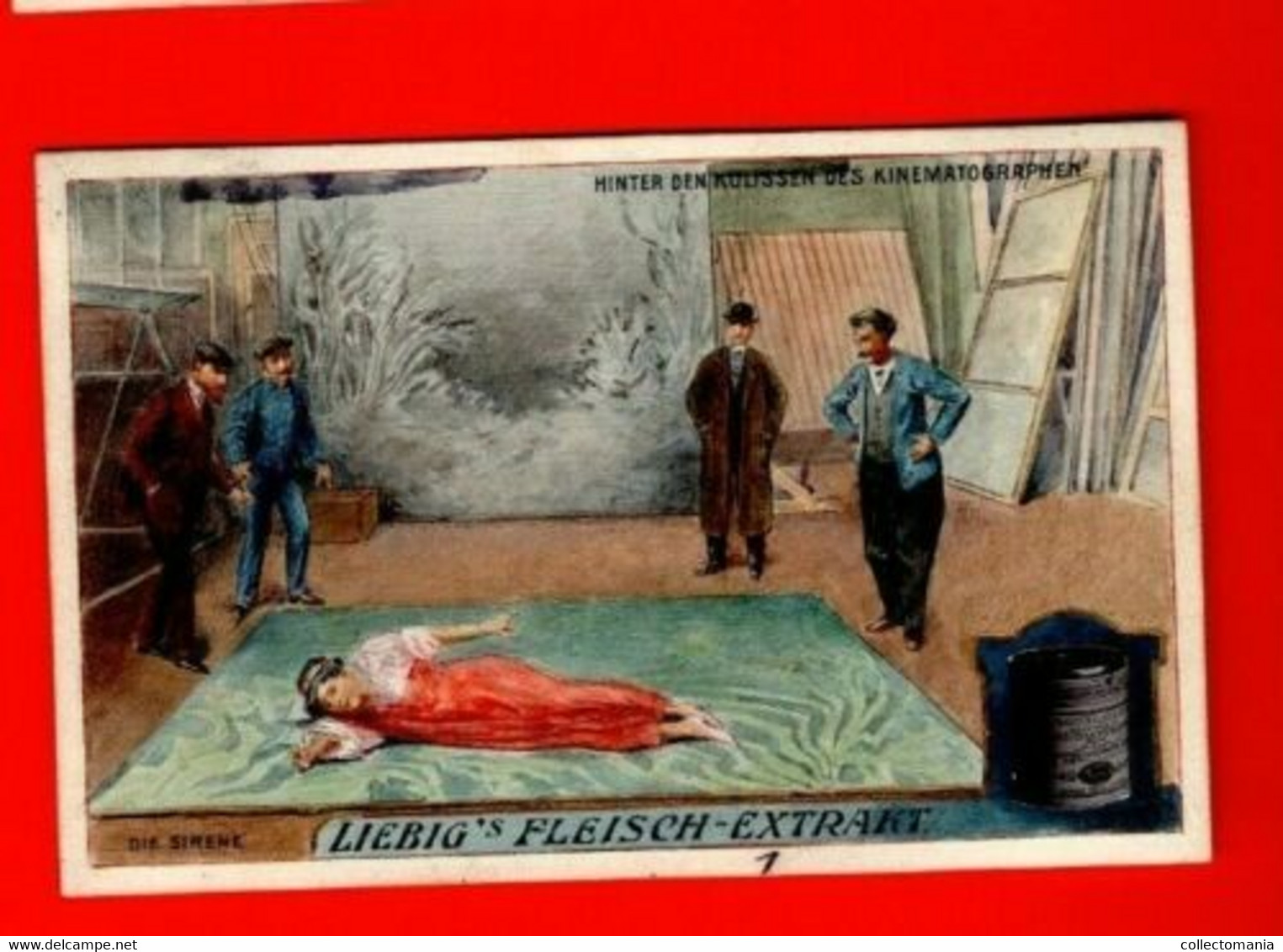 6 Original GOUACHES Paintings : Litho Stone Preparing Liebig Cards Proof Set , C1912 LIEBIG 1070 TRICKS Of Cinema 7X12cm - Aquarelles
