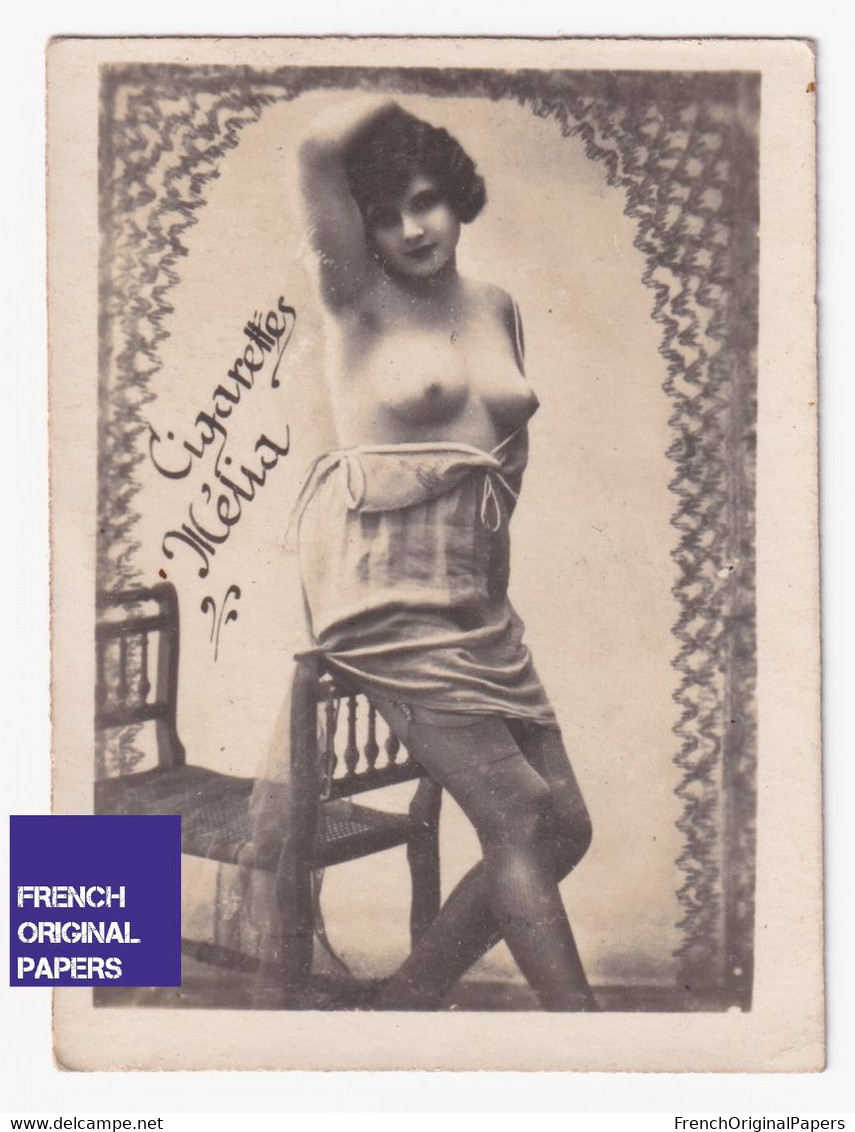 Cigarettes Mélia - Années 1925/30s - Photo Femme Sexy Pinup Lady Pin-up Woman Nue Nude Nu Seins Nus Lubrique A55-59 - Autres Marques