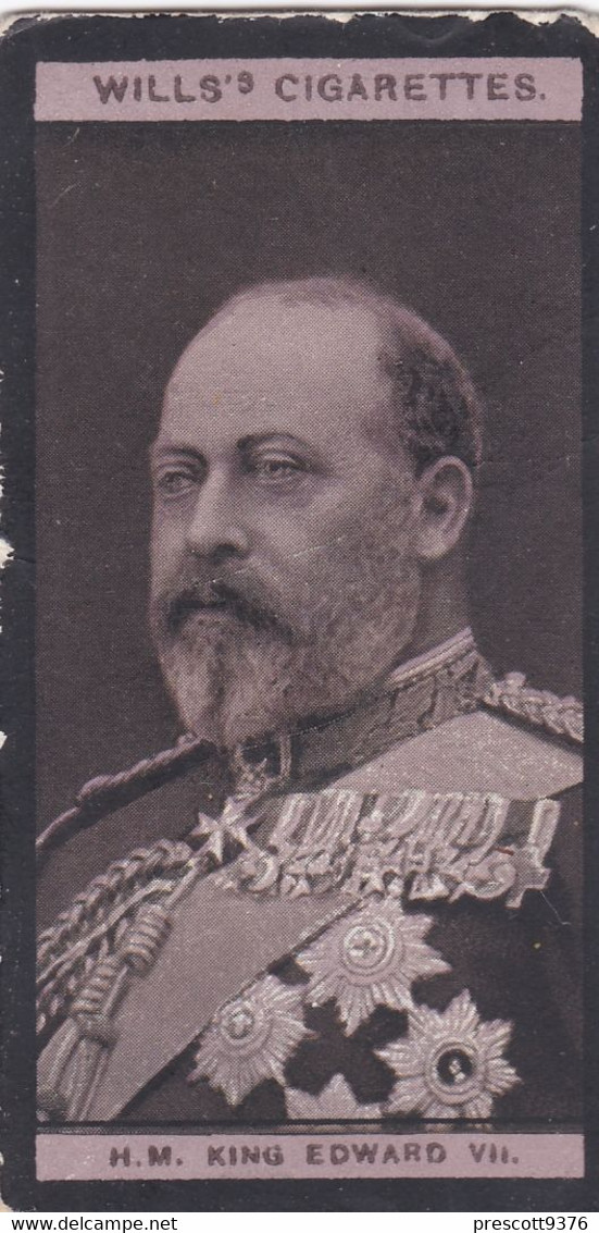 1 HM King Edward VII  -  Portraits Of European Royalty - 1908 -  Wills Cigarette Card - Original  - Antique- RP - Andere & Zonder Classificatie