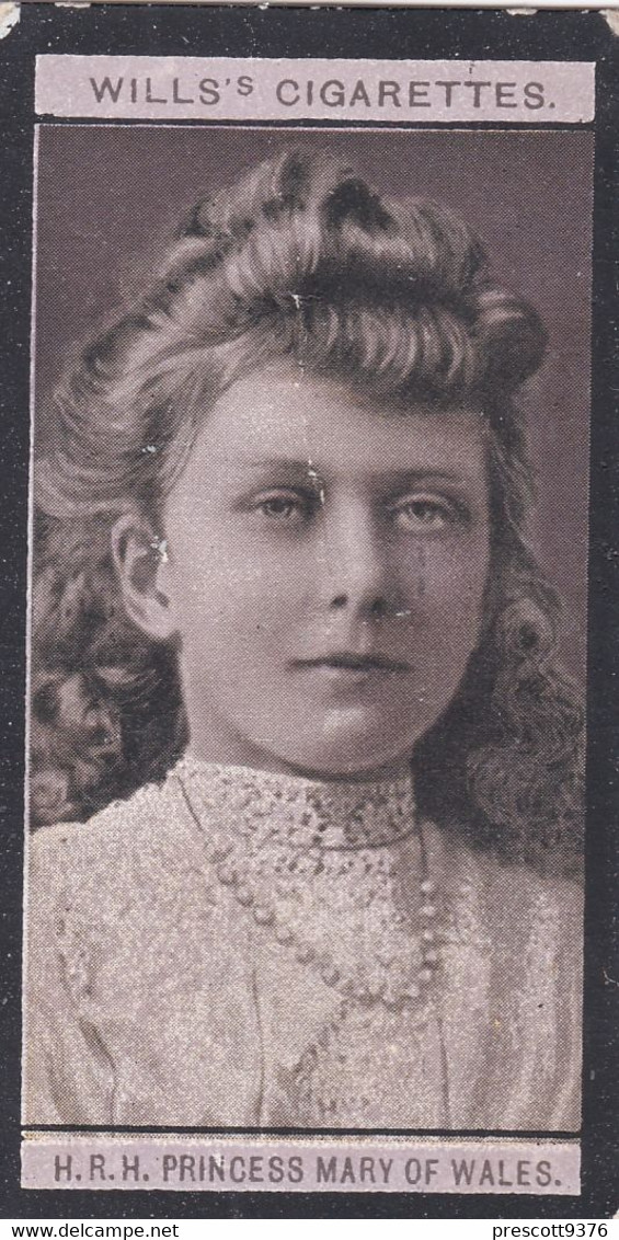 14 Princess Mary Of Wales -  Portraits Of European Royalty - 1908 -  Wills Cigarette Card - Original  - Antique- RP - Player's