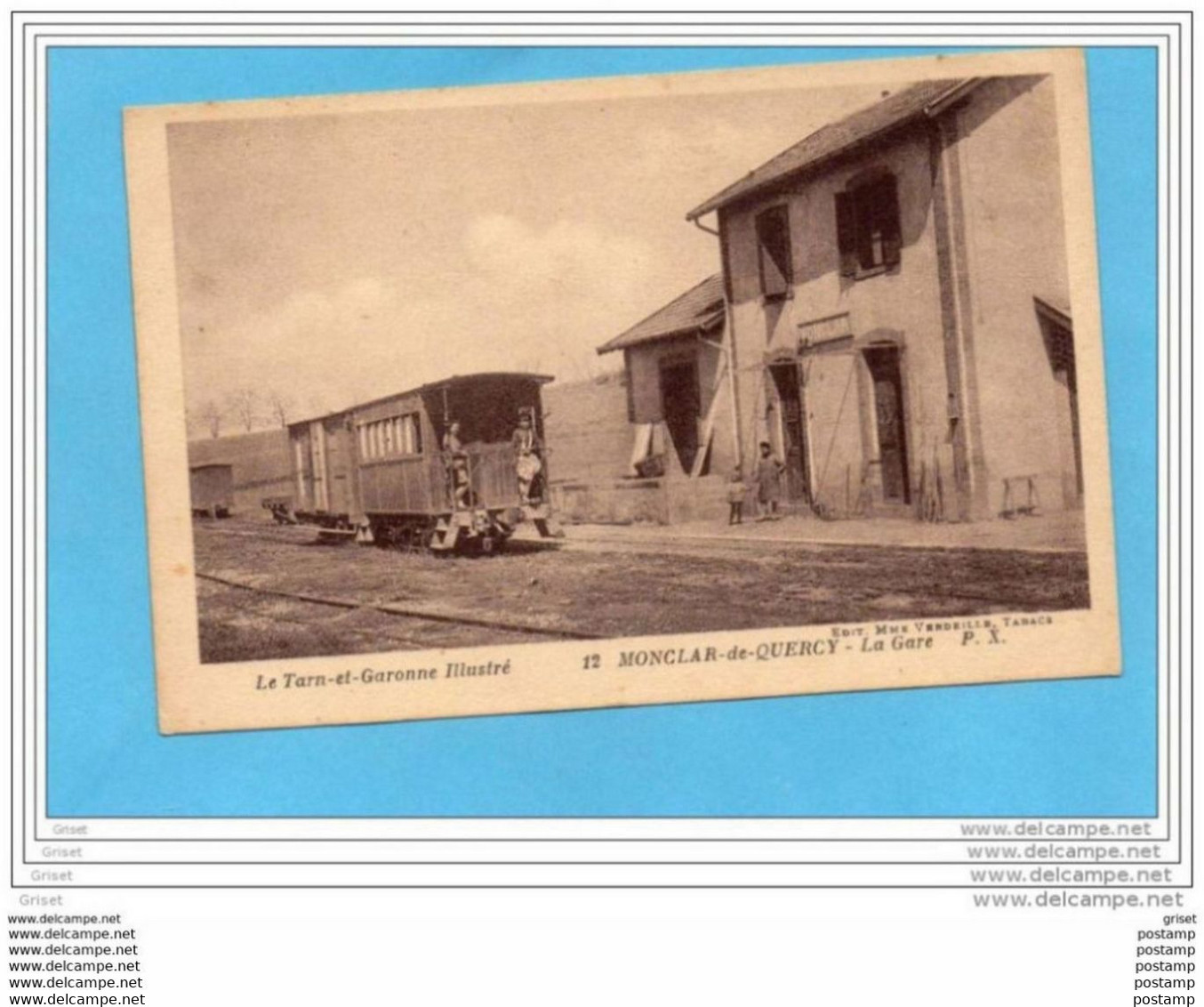 MONTCLAR DE QUERCY-la Gare -wagon Habité- Animé -femme Devant La Porte   Années 20-30- édition  Mme Verdeille-tabacs - Montclar De Quercy