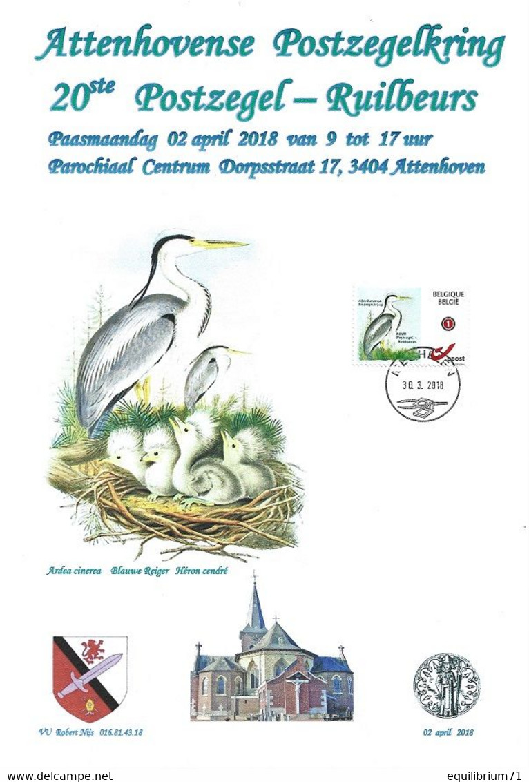 CS/HK - Carte Souvenir - 2018 -  Herdenkingskaart  - - Héron Cendré / Grijze Reiger / Graureiher / Gray Heron - Covers & Documents