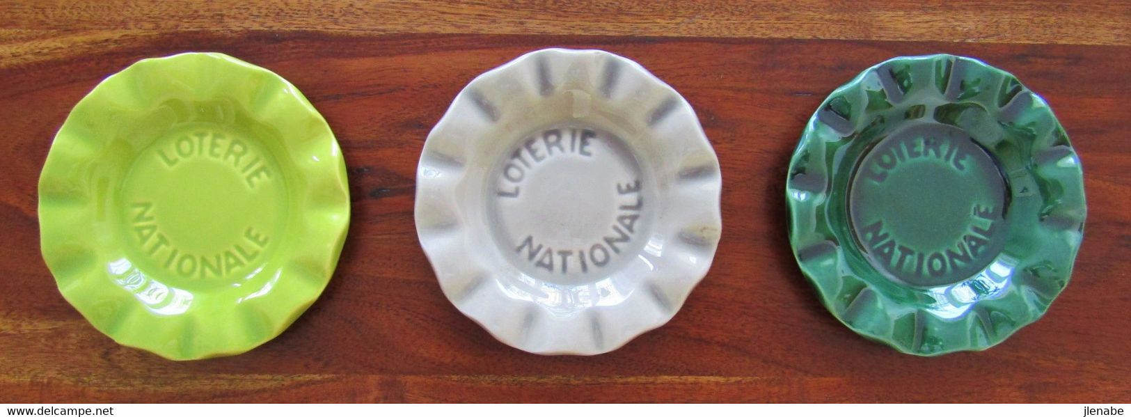 Lot De 3 Cendriers Loterie Nationale Faiencerie De St Clement Années 60 Neufs - Porcelaine