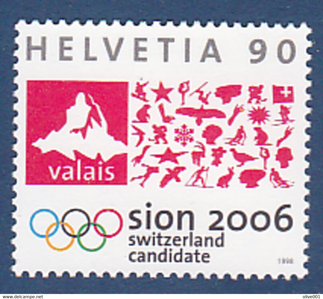 Timbre De Suisse, Jeux Olympique D'hiver De Turin, 1 Tp De 1998  MI N° 1639 MNH ** à 50 % De La Cote - Invierno 2006: Turín