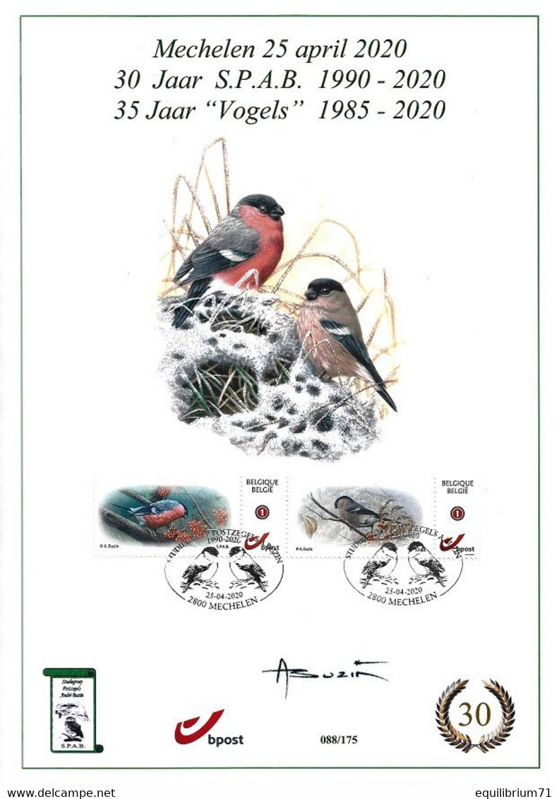 CS/HK - Carte Souvenir / Herdenkingskaart - Mystamp° - Bouvreuil / Goudvink / Gimpel / Bullfinch - BUZIN - NUMÉROTÉE - Lettres & Documents