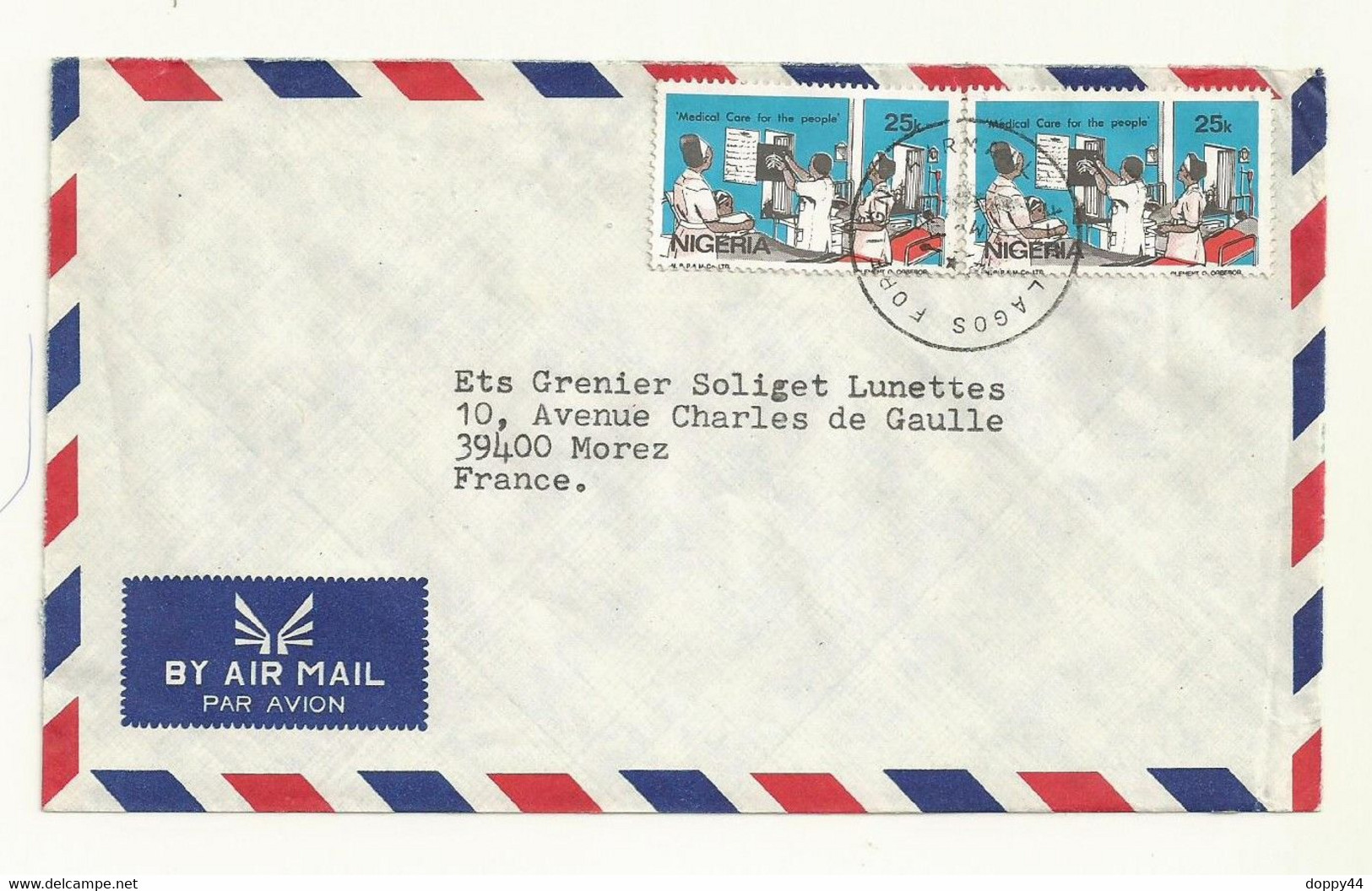 NIGERIA LETTRE POUR LA FRANCE CACHET LAGOS FOREIGN AIR MAIL. - Nigeria (1961-...)