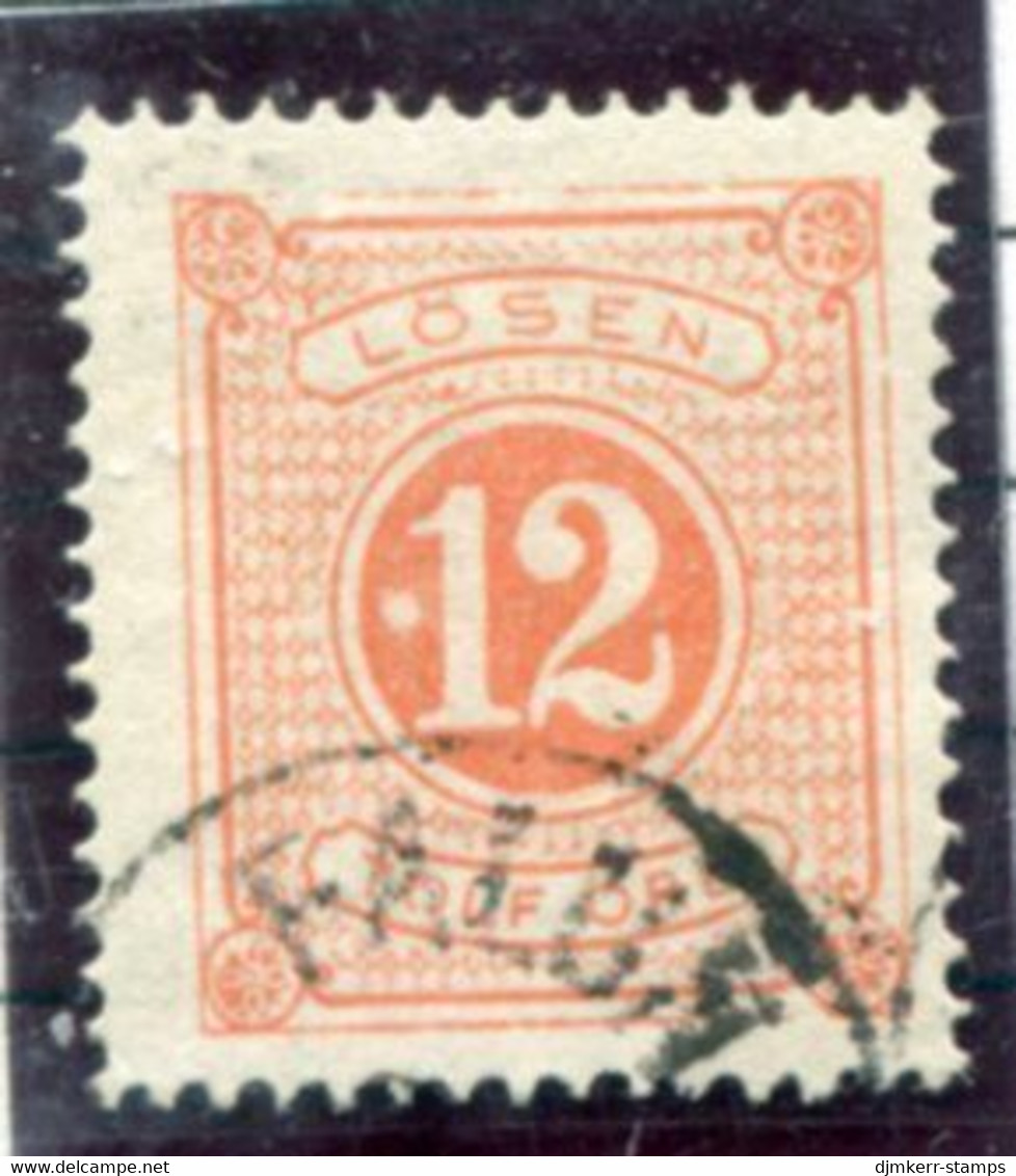 SWEDEN 1874 Postage Due 12 ö Perforated 14 With White Flaw To Left Of 1, Used.  SG D31, Michel  Porto 5A - Impuestos