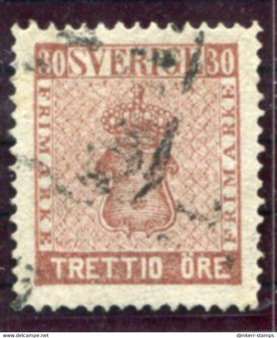 SWEDEN 1858 30 Öre Well-centered, Used.  Michel 11a - Used Stamps