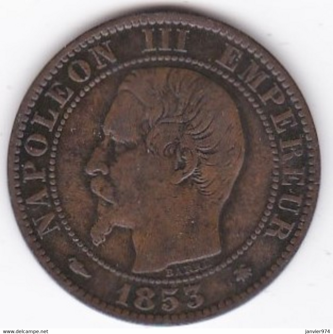 5 Centimes 1853 BB Strasbourg . Napoléon III, En Bronze . Gadoury 152 - 5 Centimes