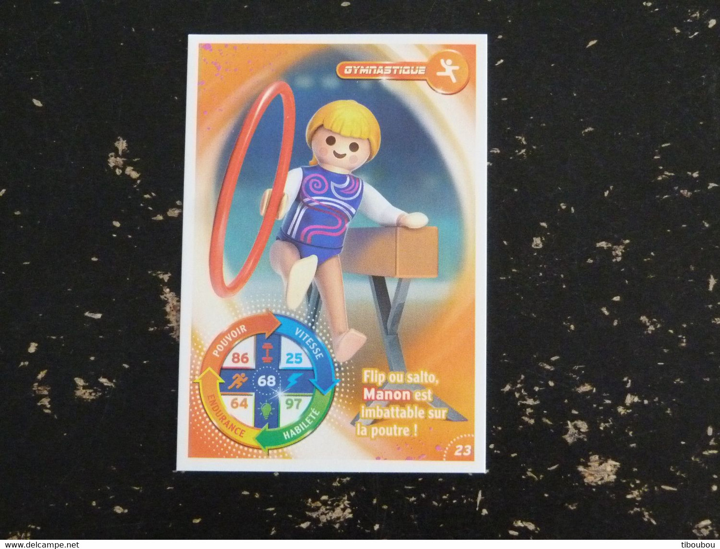 CARTE CARREFOUR PLAYMOBIL N° 23 - GYMNASTIQUE POUTRE GRS - Autres & Non Classés