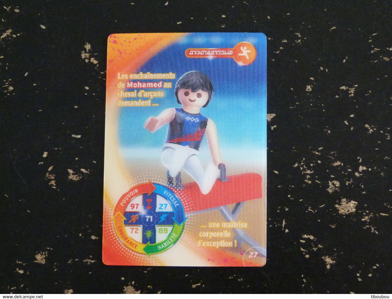 CARTE CARREFOUR PLAYMOBIL N° 27 - GYMNASTIQUE CHEVAL D'ARCONS - Andere & Zonder Classificatie