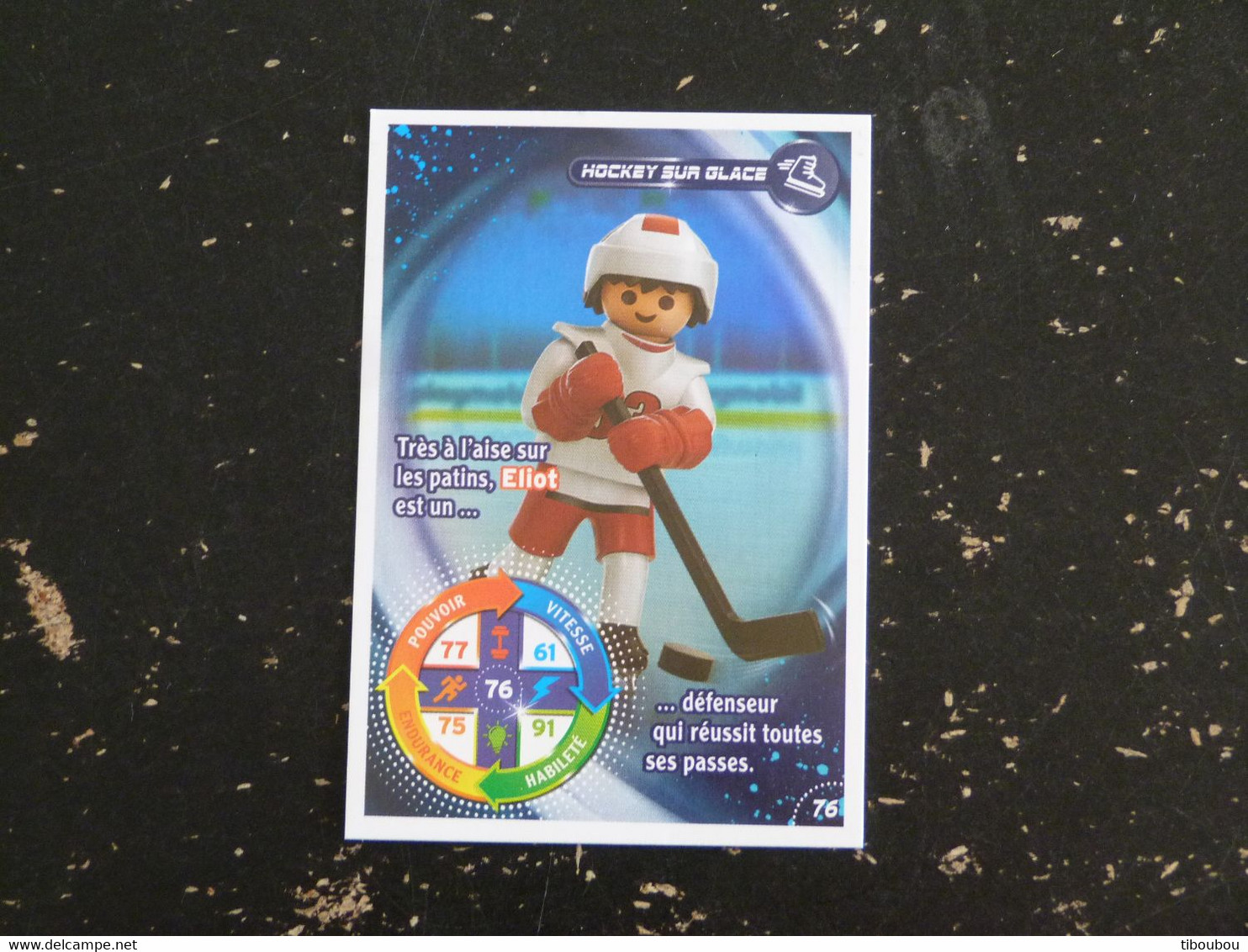 CARTE CARREFOUR PLAYMOBIL N° 76 - HOCKEY SUR GLACE - Autres & Non Classés