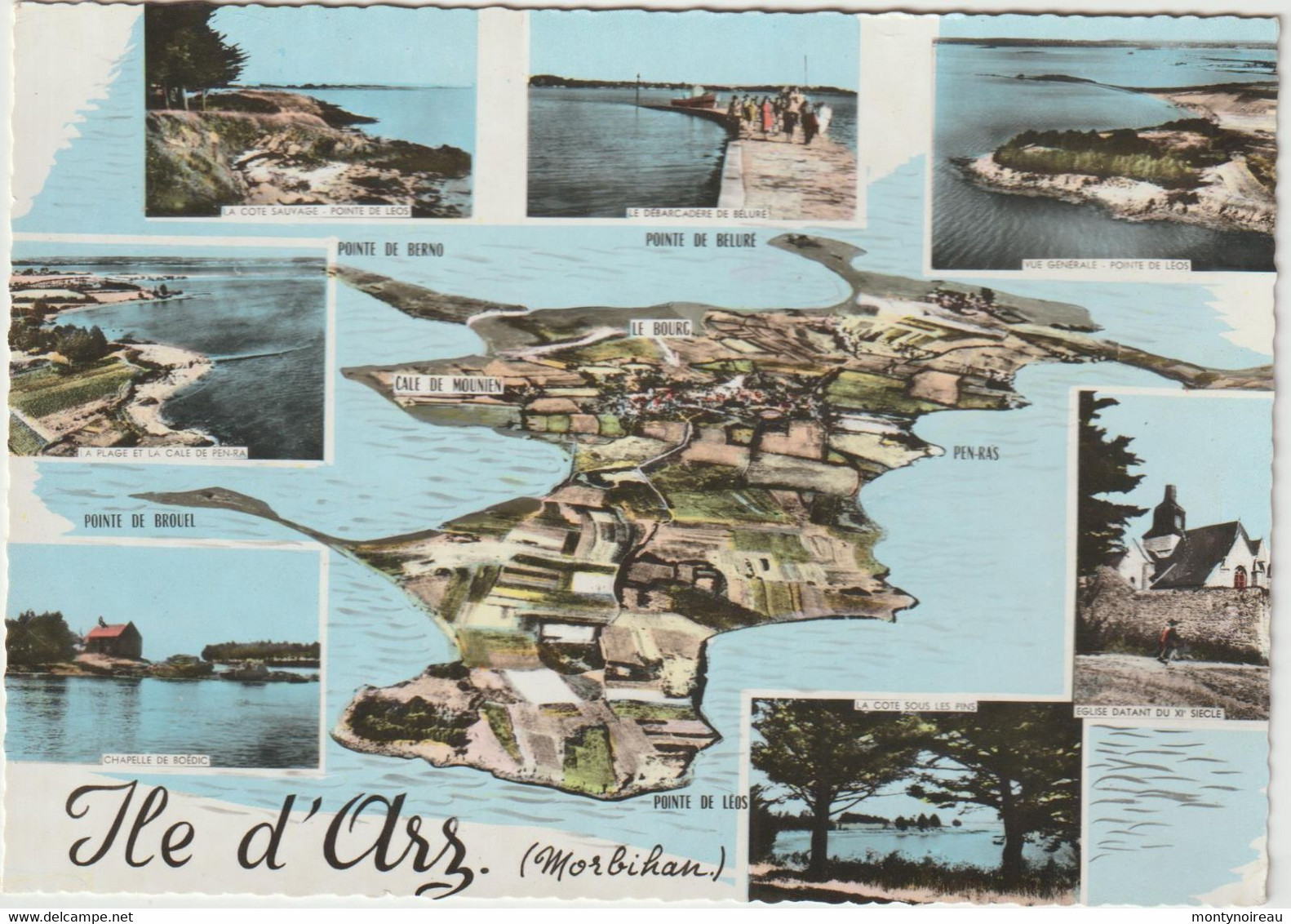 Morbihan   :  ILE  D ' ARZ   : Vue    Geographique , Carte - Ile D'Arz