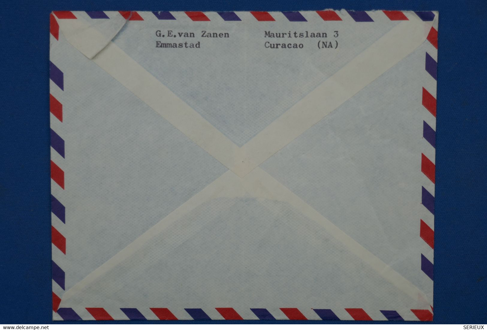 ¤12 NED. ANTILLEN  BELLE LETTRE 1959 CURACAO  POUR GRONINGEN NEDERLAND+ AEROPHILATELIE  +AFFRANCH . INTERESSANT - Curaçao, Nederlandse Antillen, Aruba