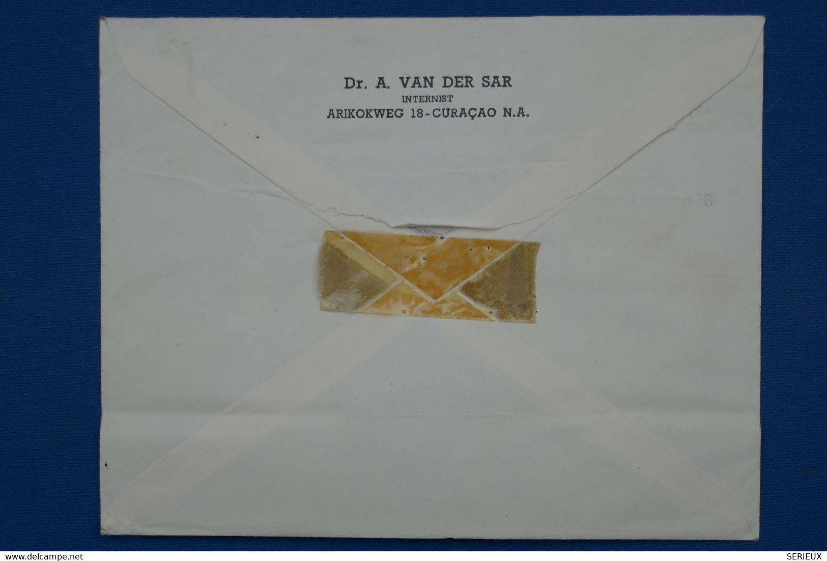 ¤12 NED. ANTILLEN  BELLE LETTRE 1962 CURACAO  POUR GRONINGEN NEDERLAND+PAIRE DE  AEROPHILATELIE  +AFFRANCH . INTERESSANT - Curaçao, Nederlandse Antillen, Aruba