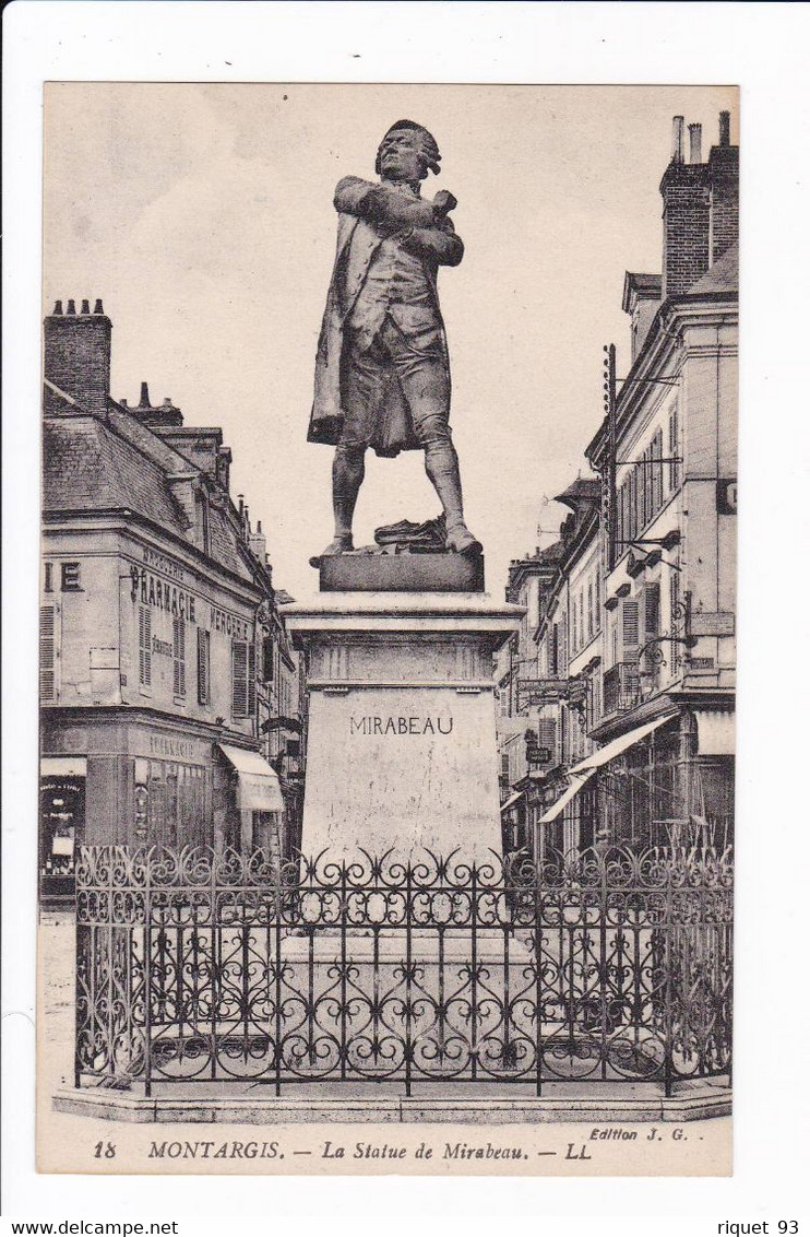 18 - MONTARGIS - La Statue De Mirabeau - Montargis