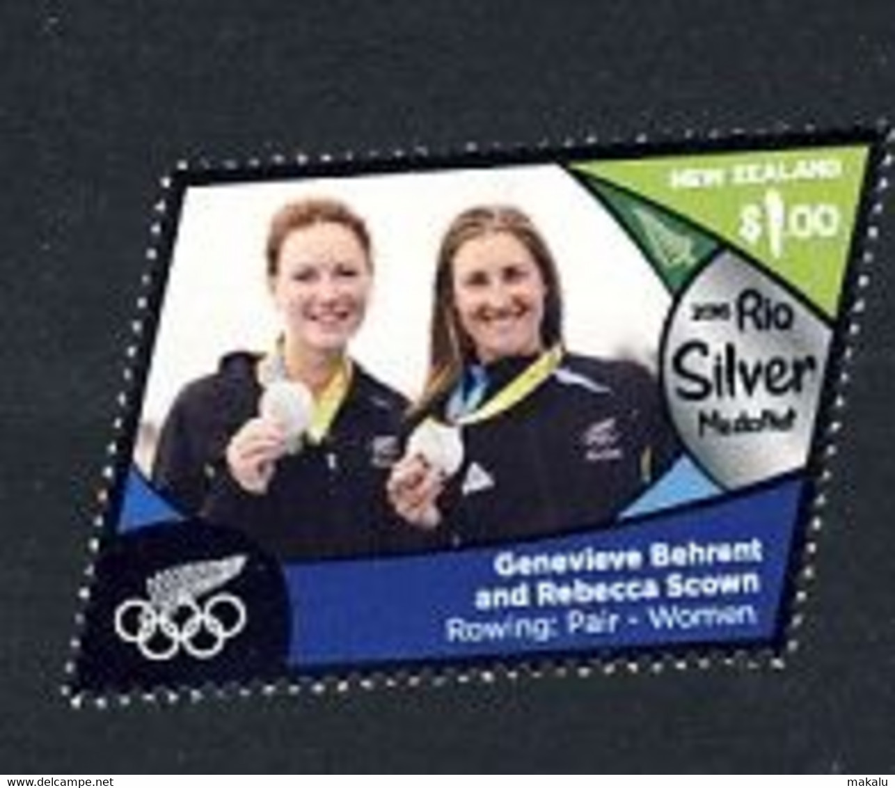 NZ Nouvelle Zélande JO De Rio 2016 Médaille D'argent - Aviron - Behrent-Scown - 2 Sans Barreur - Summer 2016: Rio De Janeiro