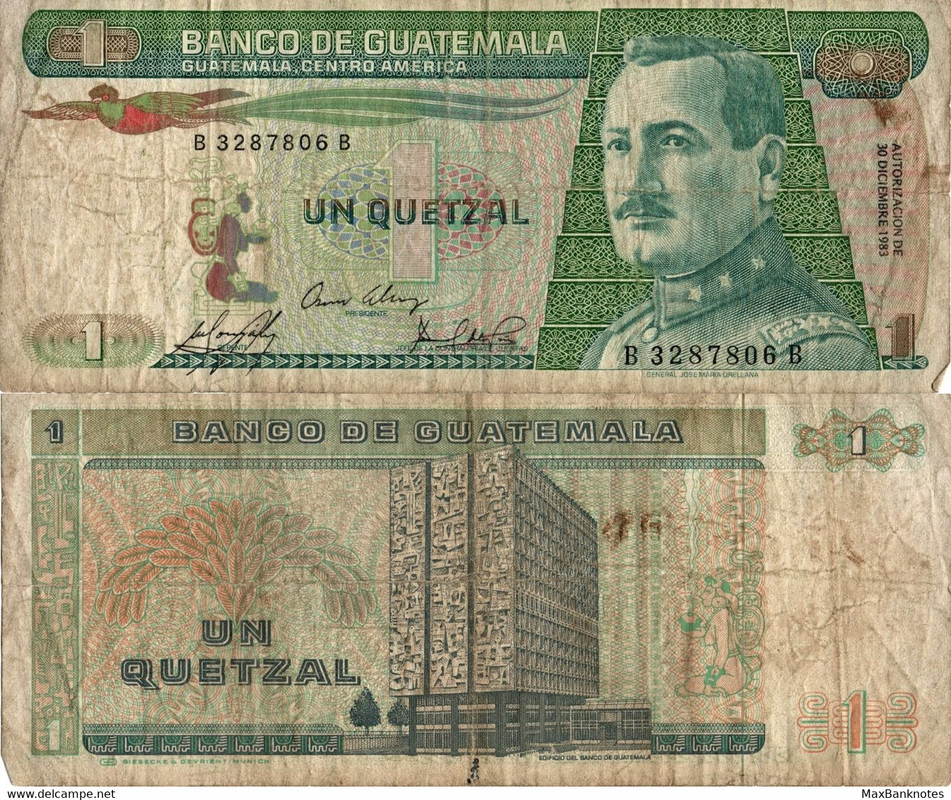 Guatemala / 1 Quetzal / 1983 / P-66(a) / FI - Guatemala