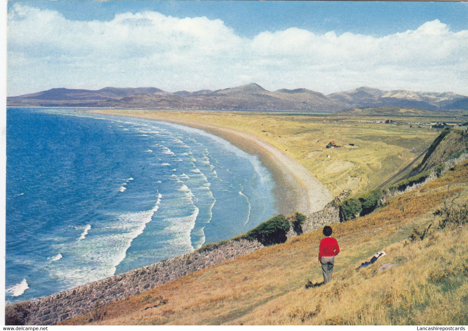 Postcard Harlech Bay And Snowdon My Ref B25136 - Merionethshire